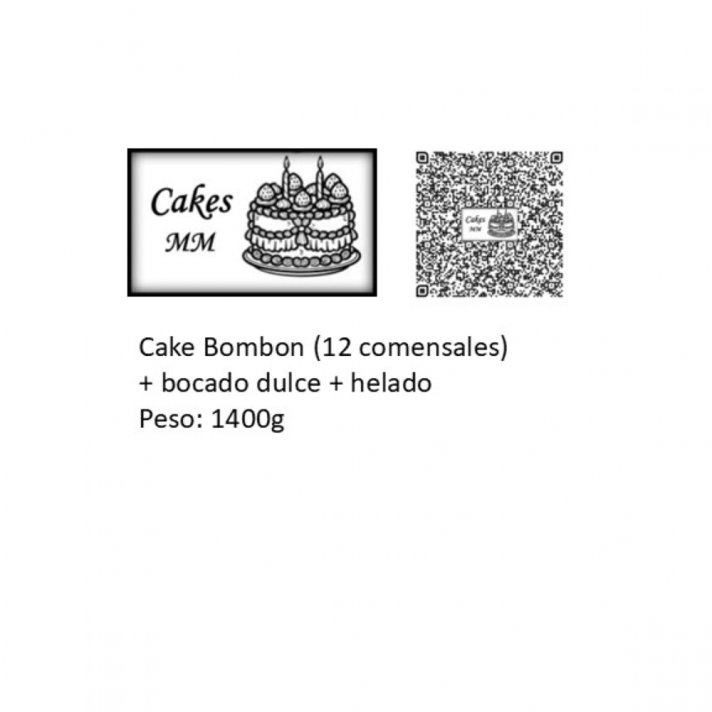 Cake Bombón (12 comensales) + bocado dulce + helado - Miniatura 3