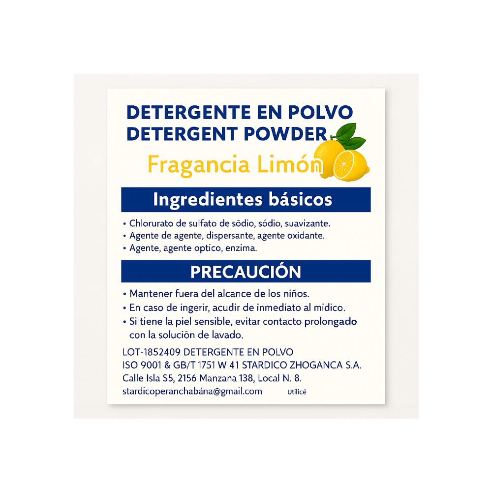 Detergente en polvo con aroma a limón Nt (250 g / 8.81 oz) - Miniatura 3