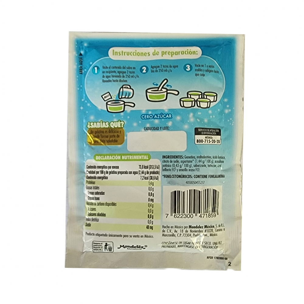 Gelatina sabor limón cero azúcar Jell-O (25 g) - Miniatura 3