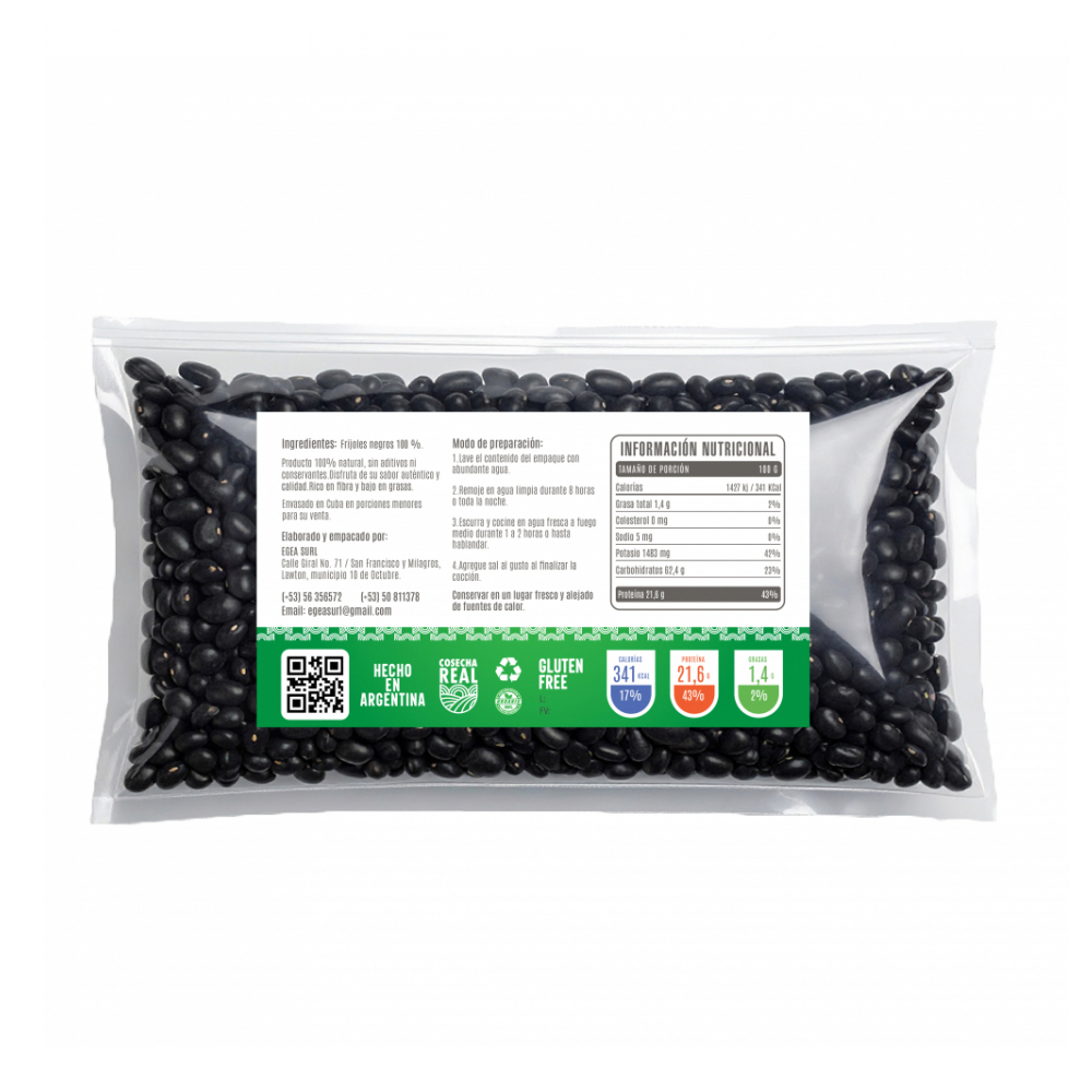 Frijoles negros Cosecha Real (3 x 500 g / 1.1 lb) - Miniatura 2
