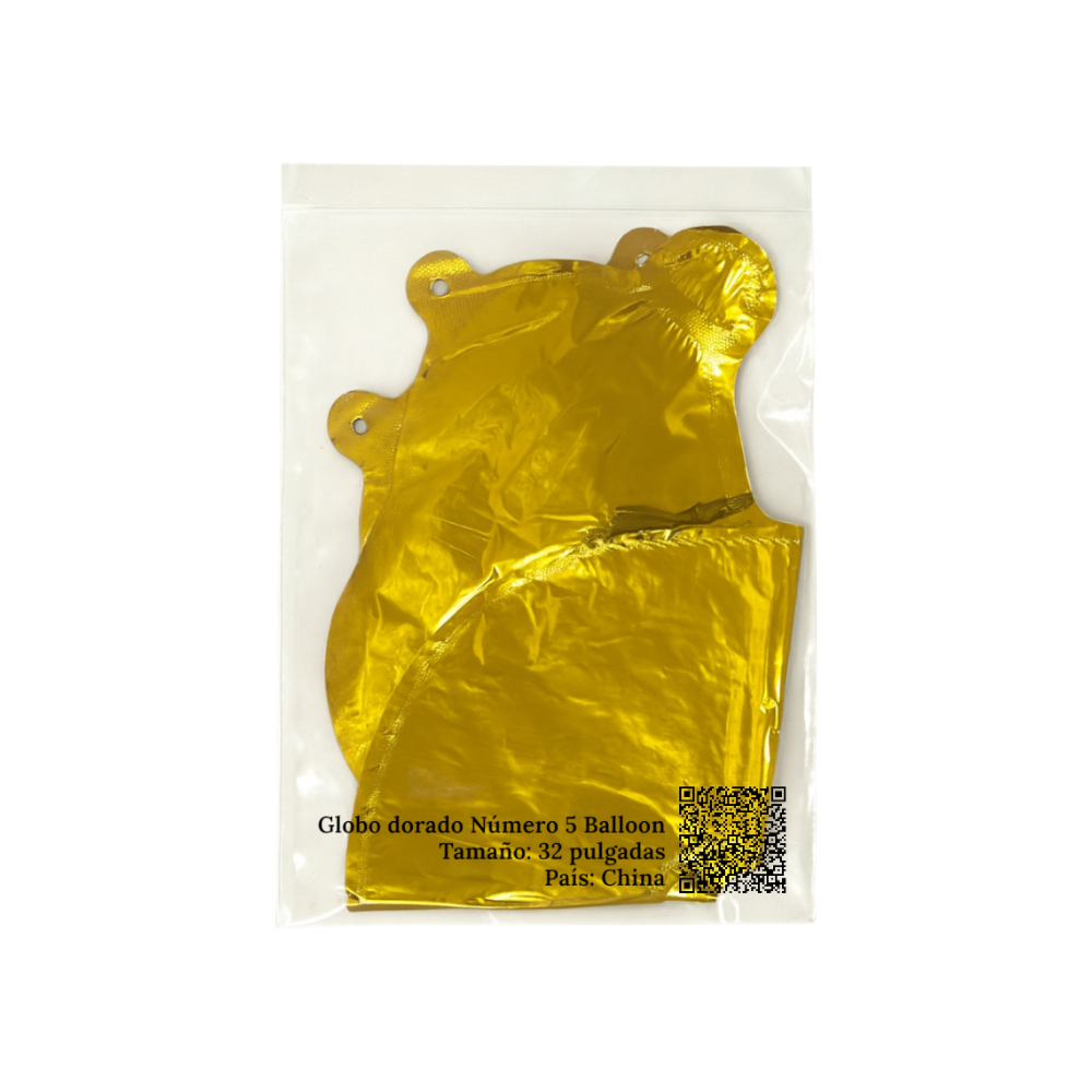 Globo dorado Número 5 Balloon (32 pulgadas) - Miniatura 4
