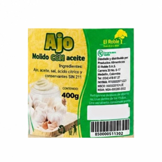Ajo molido en aceite El Roble (400 g / 14.11 oz) - Miniatura 9