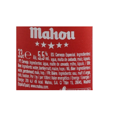 Cerveza de botella Cinco Estrellas Mahou (330 ml) - Miniatura 2
