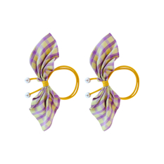 Lazos violetas a cuadros para el cabello Cora (2 U) - Miniatura 6