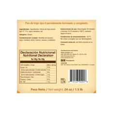 Pan rústico italiano congelado YEYA (681 g / 1.5 lb) - Miniatura 2