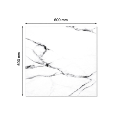 Caja de losas de cerámica pulida 600 mm x 600 mm Carrara Blanca Malu SR_S2403 (4 U) - Miniatura 2