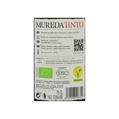 Vino tinto ecológico tempranillo syrah Mureda (750 ml) - Miniatura 5