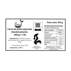 Carne de pollo separada mecánicamente La Finca (454 g / 1 lb) - Miniatura 2