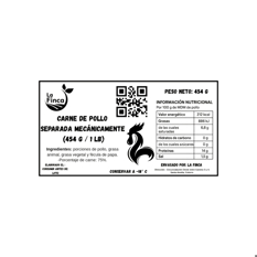 Carne de pollo separada mecánicamente La Finca (454 g / 1 lb) - Miniatura 6