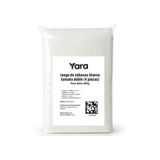 Juego de sábanas blanco tamaño doble Yara (4 piezas) - Miniatura 6