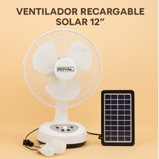 Ventilador blanco recargable 12" Royal RA12RSL - Miniatura 6