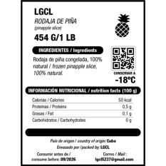 Rodaja de piña congeladas LGCL (454 g / 1 lb) - Miniatura 2