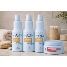Champú hidratante + acondicionador hidratante + tratamiento capilar de mantenimiento desrizador + mascarilla capilar nutrición anti-edad - Miniatura 2