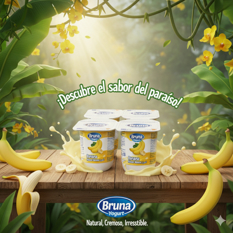Yogurt pasteurizado sabor a plátano Bruna (8 x 125 g / 4.41 oz) - Miniatura 4