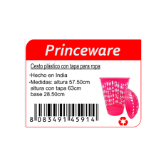 Cesto con tapa para ropa Princeware - Miniatura 5