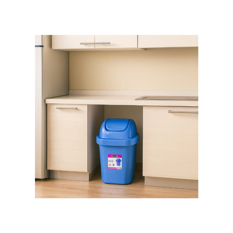 Papelera compacta de 10 litros con tapa vaivén Prolimso - Miniatura 5