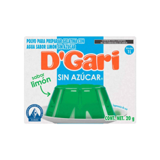 Polvo para preparar gelatina sabor a limón sin azúcar D´Gari (20 g) - Miniatura 3