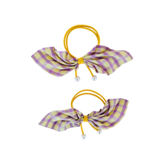 Lazos violetas a cuadros para el cabello Cora (2 U) - Miniatura 5