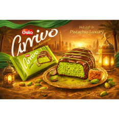Pastel recubierto de chocolate con crema de pistacho Arrivo Oslo (40 g / 1.41 oz) - Miniatura 5