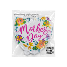 Globo en forma de corazón con cartel de Happy mother´s day Balloon (17 pulgadas) - Miniatura 3
