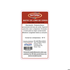 Bistec de Lomo de cerdo Alimentos del Campo (2 kg / 4.4 lb) - Miniatura 2