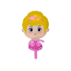 Globo metálico con forma de princesa rubia con vestido rosado para fiestas y cumpleaños DBCY - Miniatura 3