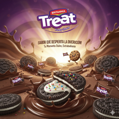 Galletas de chocolate rellenas con crema de chocolate Treat Britannia (480 g / 1.05 lb) - Miniatura 5